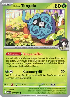 Karte Erikas Tangela aus Erhabene Helden, Nummer 007/217
