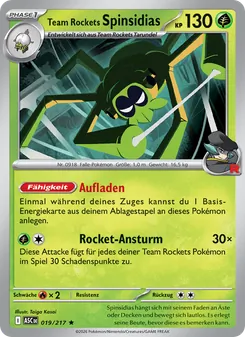 Karte Team Rockets Spinsidias aus Erhabene Helden, Nummer 019/217