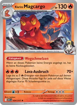 Karte Klarins Magcargo aus Erhabene Helden, Nummer 024/217