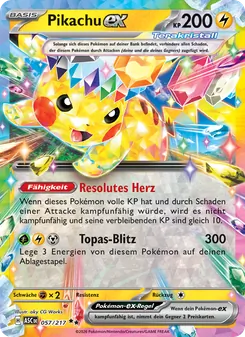 Karte Pikachu-ex aus Erhabene Helden, Nummer 057/217