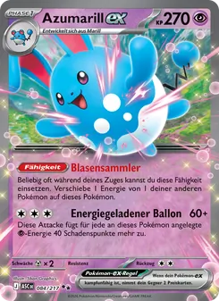 Karte Azumarill-ex aus Erhabene Helden, Nummer 084/217
