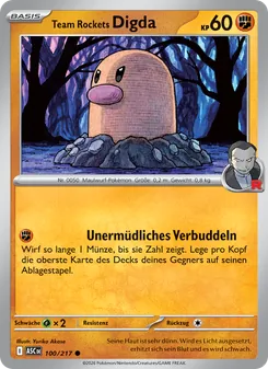 Karte Team Rockets Digda aus Erhabene Helden, Nummer 100/217