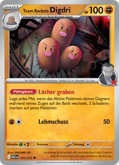 Karte Team Rockets Digdri aus Erhabene Helden, Nummer 101/217