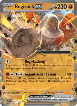 Karte Regirock-ex aus Erhabene Helden, Nummer 107/217
