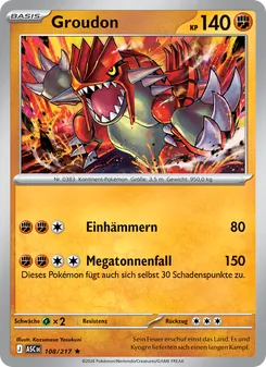 Karte Groudon aus Erhabene Helden, Nummer 108/217