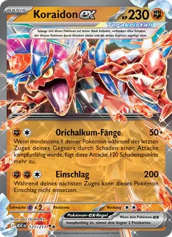 Karte Koraidon-ex aus Erhabene Helden, Nummer 121/217