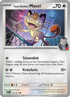 Karte Team Rockets Mauzi aus Erhabene Helden, Nummer 161/217