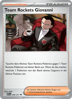 Karte Team Rockets Giovanni aus Erhabene Helden, Nummer 204/217