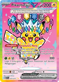 Karte Pikachu-ex aus Erhabene Helden, Nummer 277/217