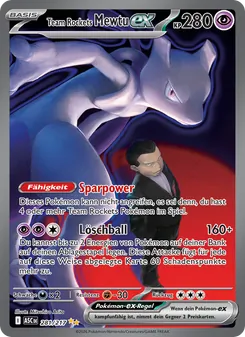 Karte Team Rockets Mewtu-ex aus Erhabene Helden, Nummer 281/217