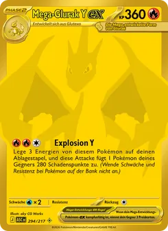 Karte Mega-Glurak Y-ex aus Erhabene Helden, Nummer 294/217