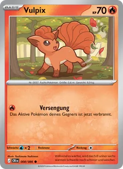 Karte Vulpix aus Wachsendes Chaos, Nummer 008/86