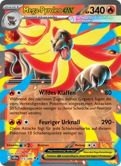 Karte Mega-Pyroleo-ex aus Wachsendes Chaos, Nummer 015/86