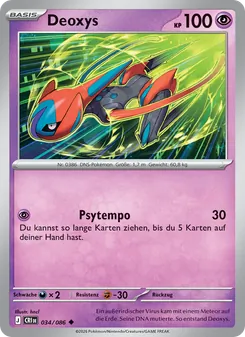 Karte Deoxys aus Wachsendes Chaos, Nummer 034/86