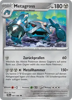 Karte Metagross aus Wachsendes Chaos, Nummer 061/86