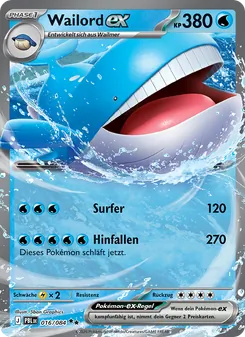 Karte Wailord-ex aus Dunkelnacht, Nummer 016/84