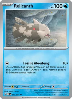 Karte Relicanth aus Dunkelnacht, Nummer 017/84