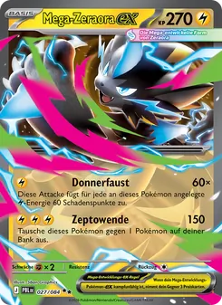 Karte Mega-Zeraora-ex aus Dunkelnacht, Nummer 027/84