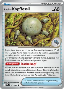 Karte Antikes Kopffossil aus Dunkelnacht, Nummer 073/84
