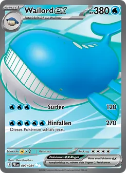 Karte Wailord-ex aus Dunkelnacht, Nummer 097/84