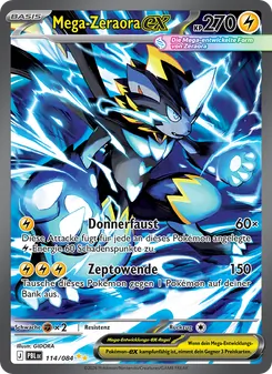 Karte Mega-Zeraora-ex aus Dunkelnacht, Nummer 114/84
