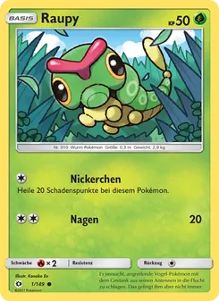 Karte Raupy aus Sonne & Mond, Nummer 1/149
