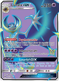 Karte Lunala GX aus Sonne & Mond, Nummer 141/149