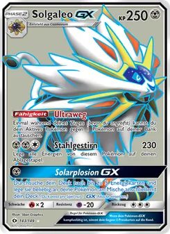 Karte Solgaleo GX aus Sonne & Mond, Nummer 143/149