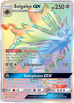 Karte Solgaleo GX aus Sonne & Mond, Nummer 155/149