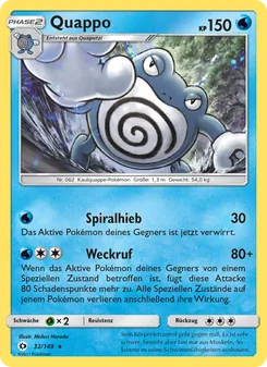 Karte Quappo aus Sonne & Mond, Nummer 32/149