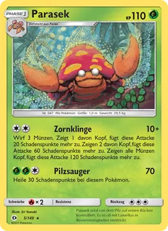 Karte Parasek aus Sonne & Mond, Nummer 5/149