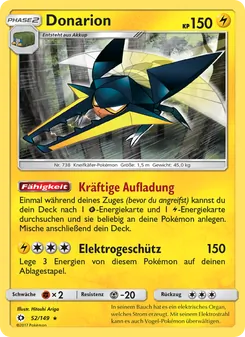 Karte Donarion aus Sonne & Mond, Nummer 52/149