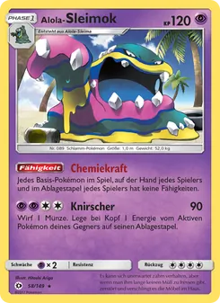 Karte Alola-Sleimok aus Sonne & Mond, Nummer 58/149