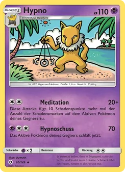 Karte Hypno aus Sonne & Mond, Nummer 60/149