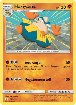 Karte Hariyama aus Sonne & Mond, Nummer 68/149