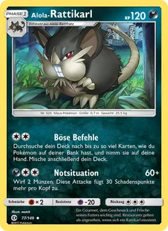 Karte Alola-Rattikarl aus Sonne & Mond, Nummer 77/149