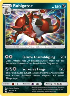 Karte Rabigator aus Sonne & Mond, Nummer 85/149