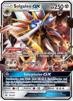 Karte Solgaleo GX aus Sonne & Mond, Nummer 89/149