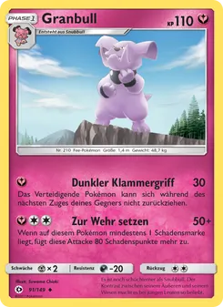 Karte Granbull aus Sonne & Mond, Nummer 91/149
