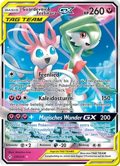 Karte Guardevoir & Feelinara GX aus Kräfte im Einklang, Nummer 130/214