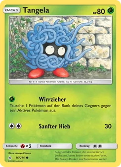 Karte Tangela aus Kräfte im Einklang, Nummer 16/214