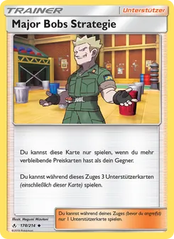 Karte Major Bobs Strategie aus Kräfte im Einklang, Nummer 178/214