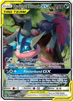 Karte Quajutsu & Zoroark GX aus Kräfte im Einklang, Nummer 201/214