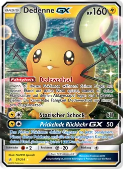 Karte Dedenne GX aus Kräfte im Einklang, Nummer 57/214