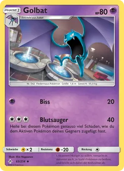 Karte Golbat aus Kräfte im Einklang, Nummer 65/214