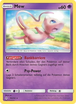Karte Mew aus Kräfte im Einklang, Nummer 76/214