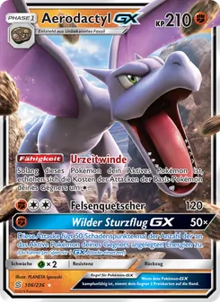 Karte Aerodactyl GX aus Bund der Gleichgesinnten, Nummer 106/236