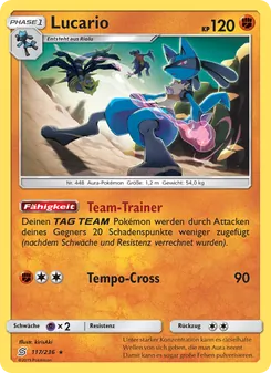 Karte Lucario aus Bund der Gleichgesinnten, Nummer 117/236