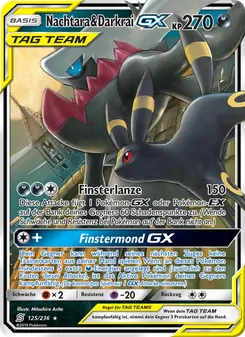 Karte Nachtara & Darkrai GX aus Bund der Gleichgesinnten, Nummer 125/236