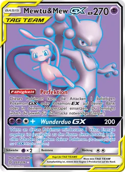Karte Mewtu & Mew GX aus Bund der Gleichgesinnten, Nummer 222/236